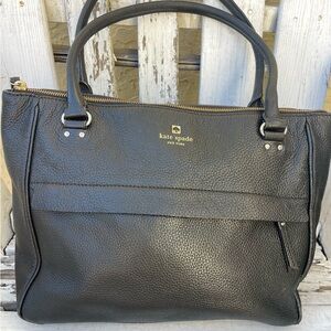 Kate Spade New York Alida Grant Park Black Leather Tote Bag